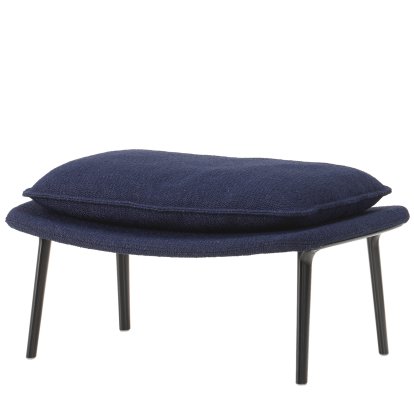 Ottoman Slow Chair, Pieds thermolaqué noir, Bleu foncé