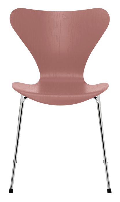 Série 7 chaise 3107, Frêne coloré, Wild Rose, Chromé
