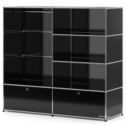 Penderie USM Haller L avec tringle, Noir graphite RAL 9011