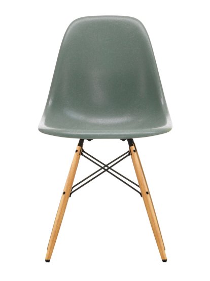 Eames Fiberglass Chair DSW, Eames sea foam green, Frêne tons miel
