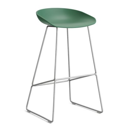 About A Stool AAS 38, Version bar: hauteur de l'assise 74 cm, Acier inoxydable, Teal green 2.0