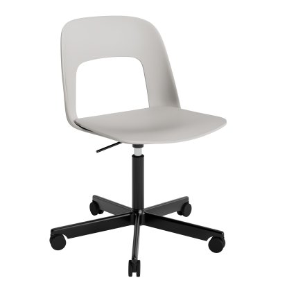 Chaise pivotante Layout 141, Gris ciel, Aluminium thermolaqué noir 