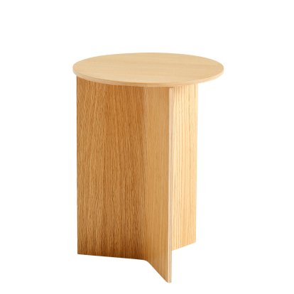 Table Slit Bois, H 47 x Ø 35 cm, Laqué chêne