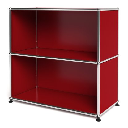 Meuble mixte Sideboard M USM Haller  ouvert, Rouge rubis USM