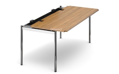 Table USM Haller Advanced, 175 x 75 cm, 07-Plaqué chêne laqué naturel, Sans plateau coulissant