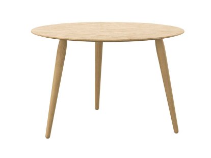 Table PLAYround Bois, Chêne huilé blanc, ø 75 cm, Chêne huilé blanc, 50 cm