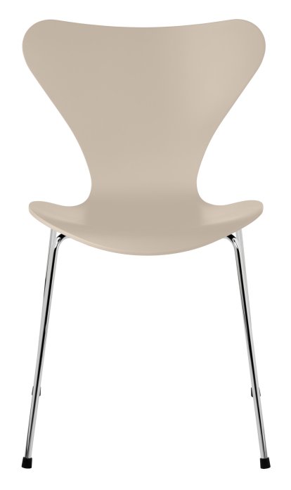 Série 7 chaise 3107, Laqué, Beige clair, Chromé