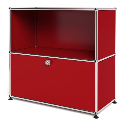 Meuble mixte Sideboard M USM Haller avec 1 porte abattante, Rouge rubis USM