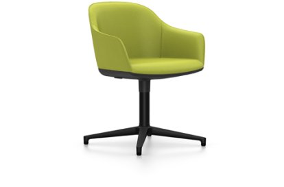 Softshell Chair avec piètement à 4 branches, Basic dark fintion époxy (lisse), Plano, Avocat, Patins pour tapis