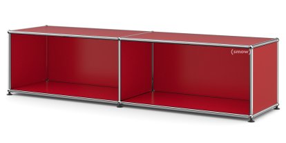 Meuble bas Lowboard L USM Haller ouvert, Rouge rubis USM