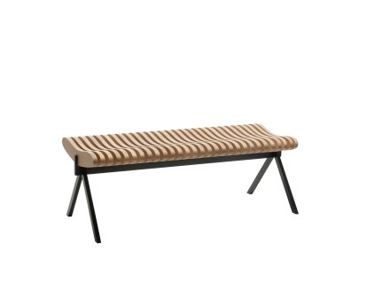 Banc Prelude, 120 cm, Noir, Chêne huilé naturel