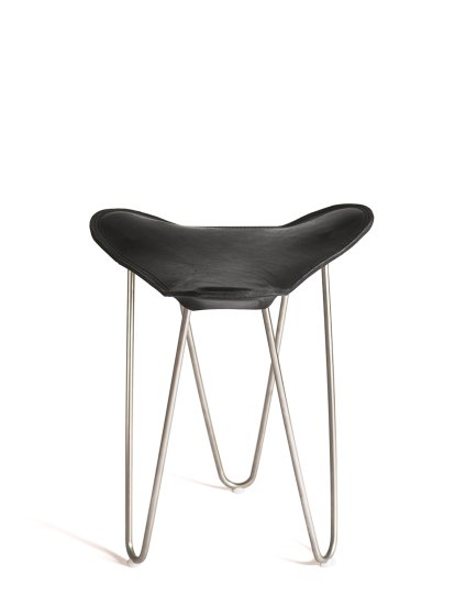 Trifolium Stool, Noir, Acier inoxydable 