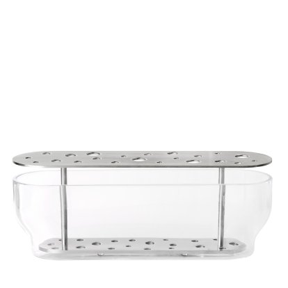 Vase Ikebana , Long (H 10 x L 33,5 x P 9,5 cm), Acier inox