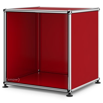 Table de chevet USM Haller ouverte, Rouge rubis USM