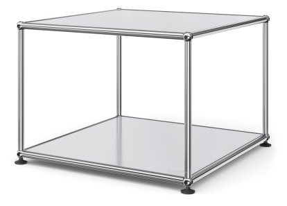 Table d'appoint 50 USM Haller, Panneaux inférieur et supérieur en métal, Gris clair RAL 7035