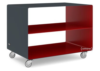 Caisson à roulettes R 103, Bicolore   , Gris anthracite (RAL 7016) -  Rouge rubis (RAL 3003), Roulettes industrielles