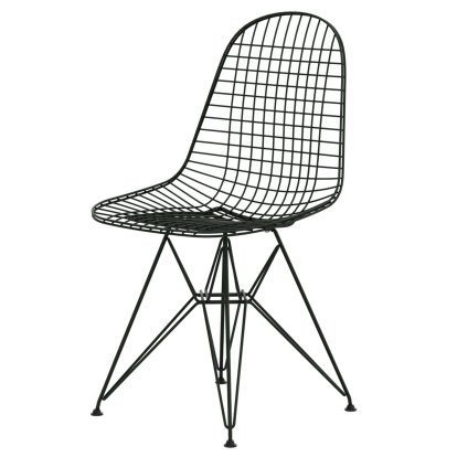 Chaise Wire Chair DKR, Revêtement thermolaqué vert foncé, Sans rembourrage, Sans housse de coussin