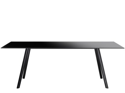Table Pilo, 200 x 90 cm, Pieds noir, plateau noir