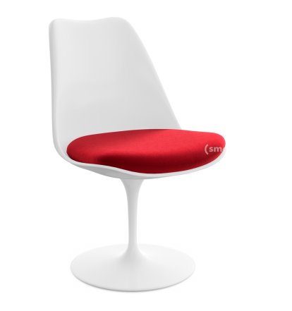 Chaise Tulip Saarinen, Rotatif, Coussin d'assise, Blanc, Bright Red (Tonus 130)