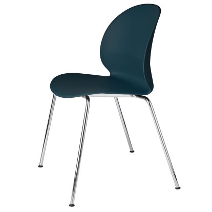 Chaise N02, Bleu foncé, Chromé