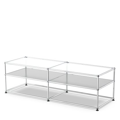 USM Haller table d'appoint type 1, Verre, Argent mat USM