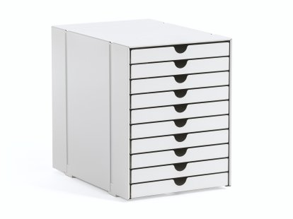 Lot de casiers C4 Inos pour étagère USM Haller, Avec 10 plateaux, Blanc pur RAL 9010