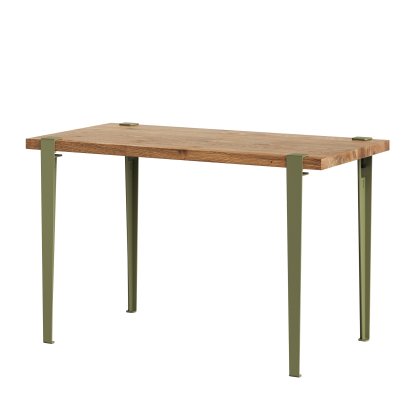 Table à manger Lobo Tiptoe, Chêne ancien recyclé, Vert kaki