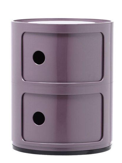 Conteneur d'appoint Componibili rond - 2 tiroirs, Violet