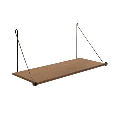 Loop Shelf, Noir, Chêne fumé