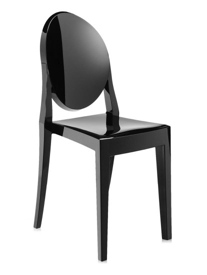 Chaise Victoria Ghost, Opaque, Noir brillant