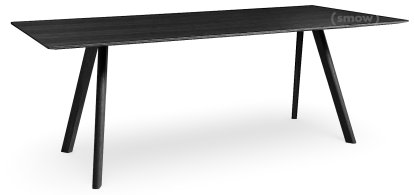 Table Copenhague CPH30, L 200 x l 90 x H 75, Chêne laqué noir, Placage de chêne laqué noir