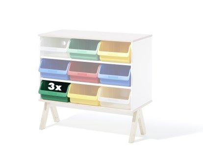 Boîtes en plastique Famille Garage, lot de 3 (grandes), Vert