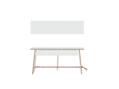 Banc Langer Max, 43 x 90 x 30 cm, FU blanc, Noir et rouge