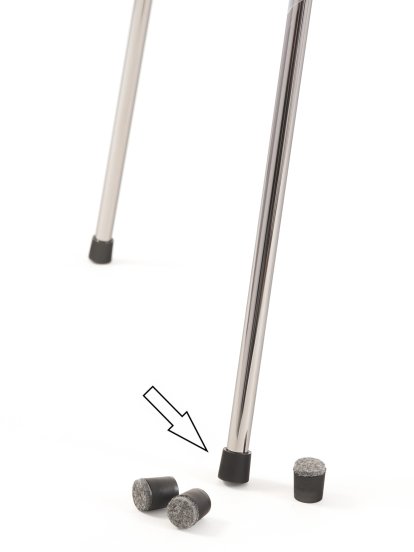 Patins pour Chaises Fritz Hansen (set de 4), Patins pour moquette, noir