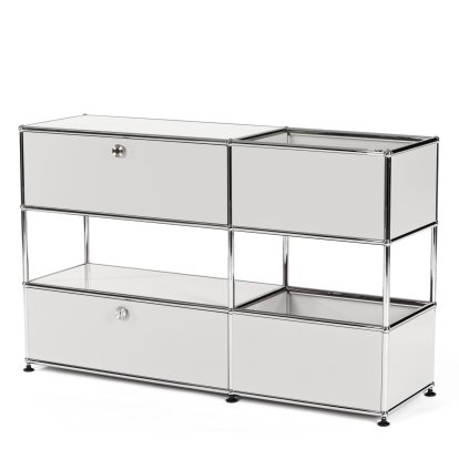 Buffet USM Haller pour enfants M avec boîtes de rangement, Monochrome, Gris clair RAL 7035, Avec  porte abattante