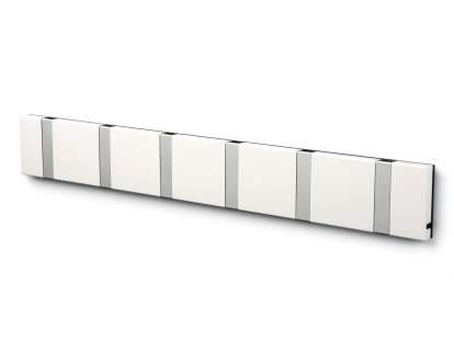 Knax, 6 crochets, Aluminium, MDF laqué blanc