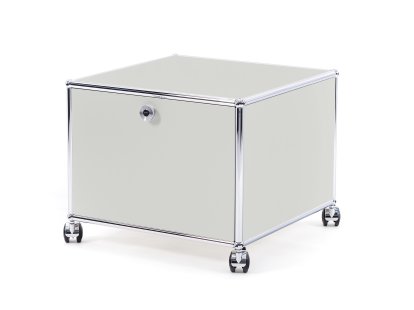 Caisson imprimante USM Haller, 50 cm, Gris clair RAL 7035, Avec roulettes