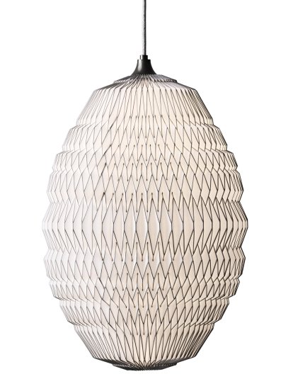 Suspension Caleo, 2: H 56 x Ø 36 cm, Blanc/bronze