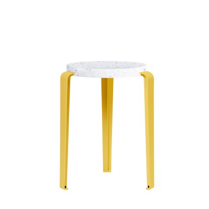 Tabouret Lou, plastique recyclé, Venezia, Jaune brioche