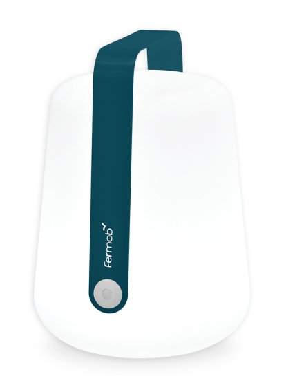 Lampe Balad, Grand (38 cm) avec mode bougie vacillante, Bleu acapulco