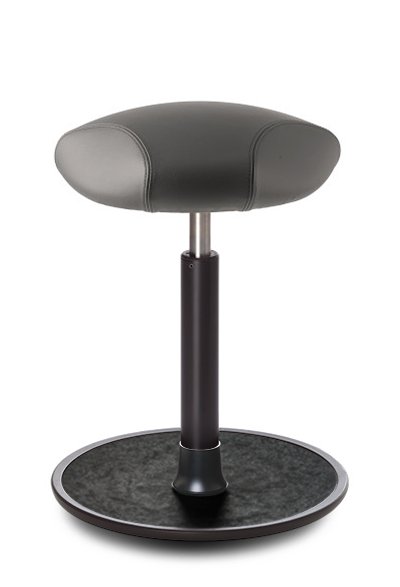 Tabouret Ongo Free triangle, Régulier, Cuir gris