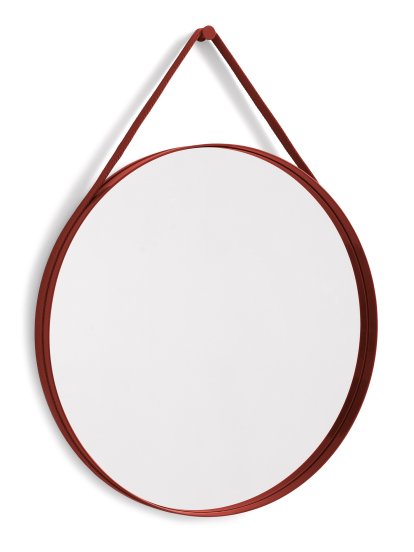 Miroir Strap No 2, ø 70 cm, Rouge