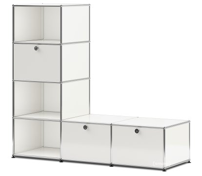 Étagère-banc USM Haller, Blanc pur RAL 9010