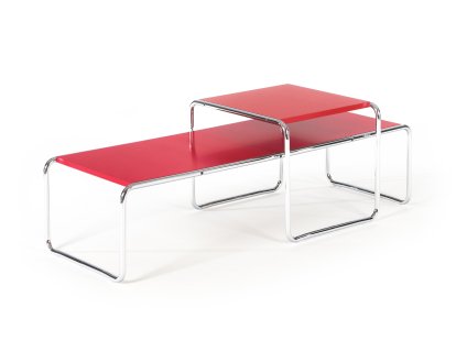Set Table basse Laccio, Stratifié rouge, Stratifié rouge