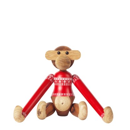 Figurine en bois de singe Monkey Christmas Jumper