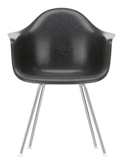 Eames Fiberglass Armchair DAX, Eames elephant hide grey, Chromé