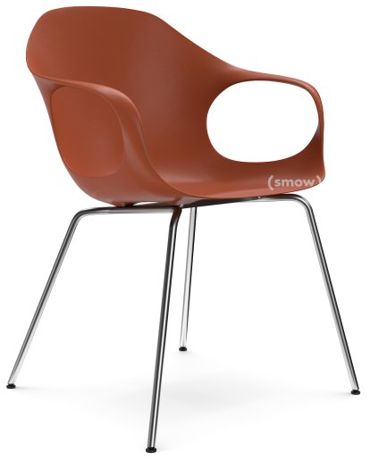 Chaise Elephant Tube, Terracotta, Acier chromé satiné