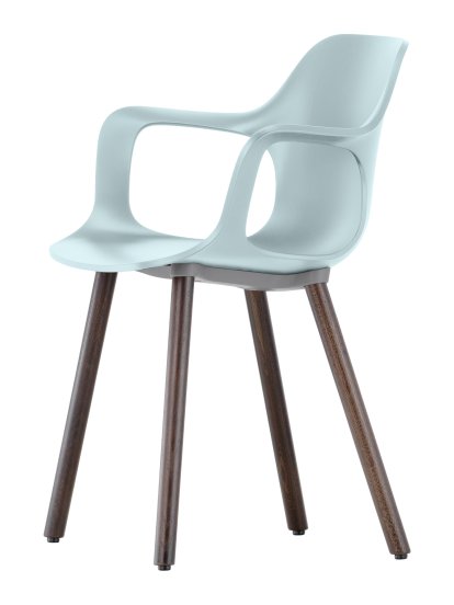 Chaise HAL Armchair Wood, Gris bleuté, Chêne massif foncé avec vernis de protection