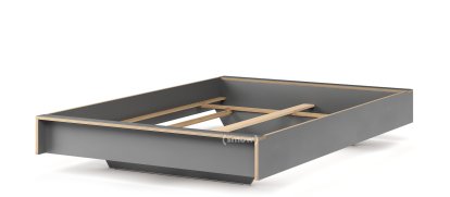 Lit Flai, 140 x 200, Sans tête de lit, CPL anthracite, Sans sommier