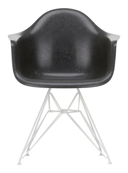 Eames Fiberglass Armchair DAR, Eames elephant hide grey, Blanc